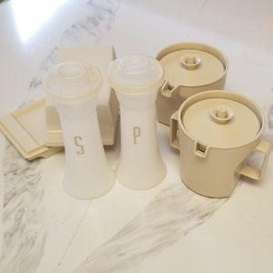 Tupperware S&P, creamer & Sugar, DBL Buttet dish
